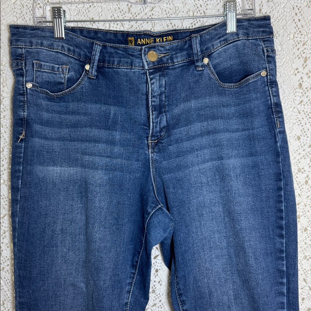 Anne Klein Dark Blue Skinny Ankle Jeans - Picture 3 of 8